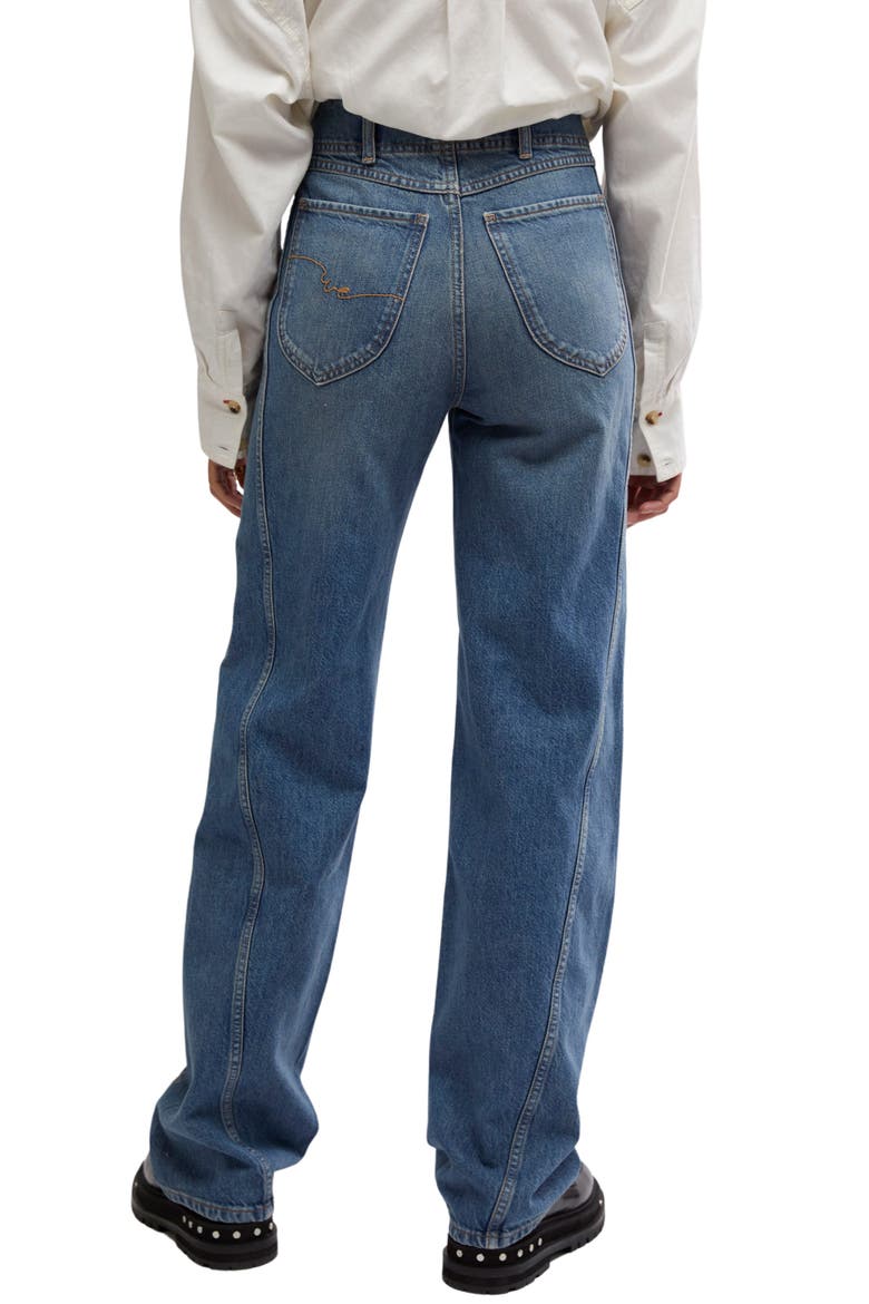 Aster Seamed Relaxed Straight Leg Jeans, Alternate, color, SWARM
