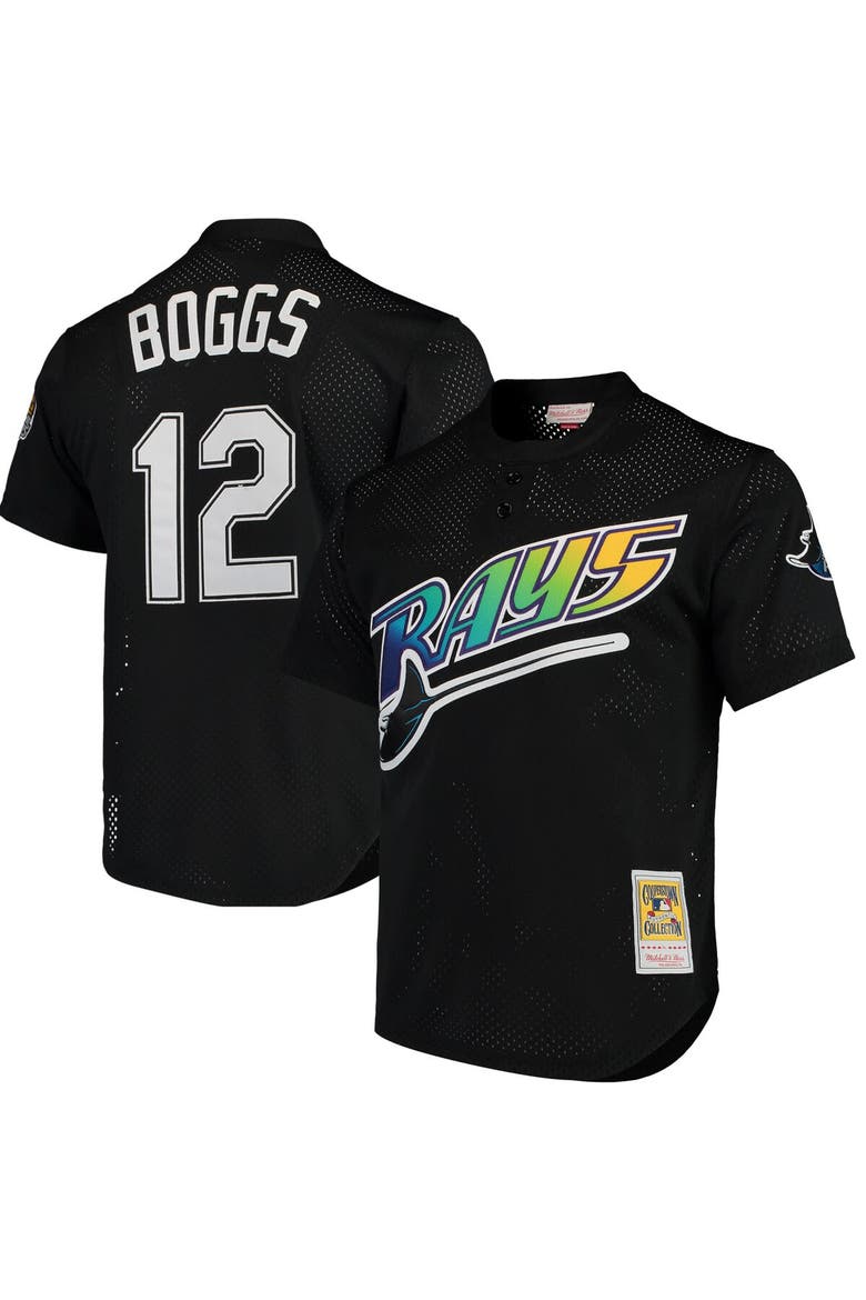 Men's Mitchell & Ness Wade Boggs Black Tampa Bay Rays Cooperstown Collection 1991 Mesh Batting Practice Jersey, Main, color, Black