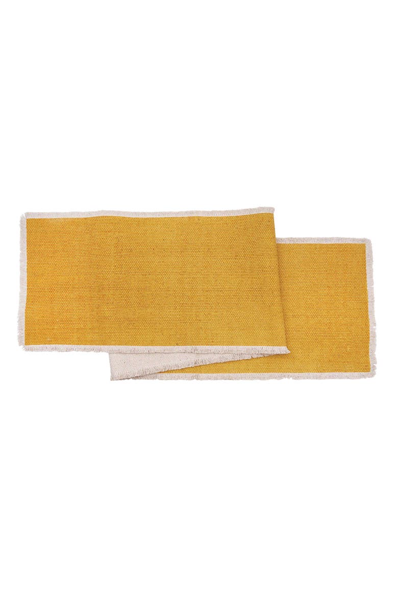 Fringed Dandelion Table Runner 14" x 72", Main, color, Yellow