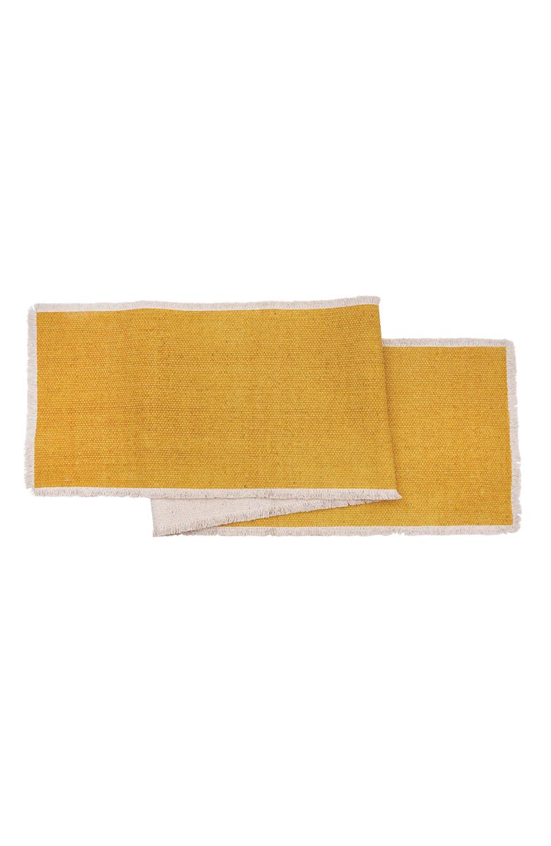 C&F Home Fringed Dandelion Table Runner 14" x 72", Main, color, Yellow