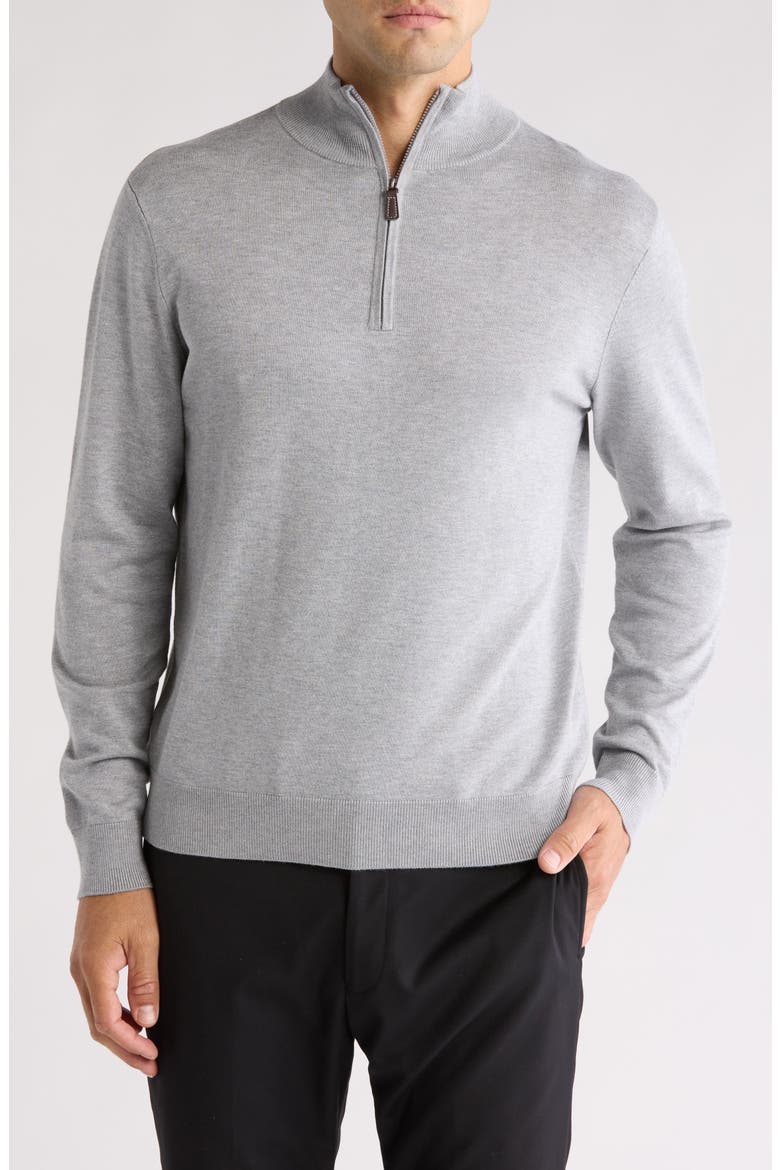 Solid Quarter Zip Pullover, Main, color, GREY