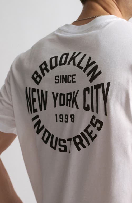 Brooklyn Industries Logo Cotton Graphic T-shirt In White