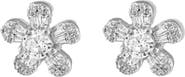 BEN ONI Pave and Baguette CZ Flower Earrings