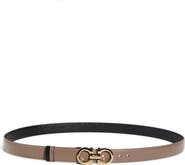 FERRAGAMO Reversible Gancini Calfskin Leather Belt