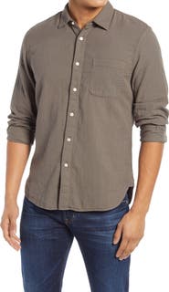HIROSHI KATO Slim Fit Double Gauze Organic Cotton Button-Up Shirt