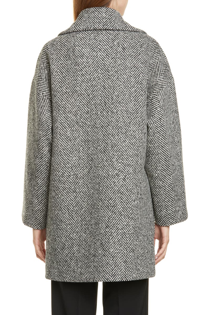 RED Valentino Oversize Double Breasted Herringbone Tweed Coat, Alternate, color, 