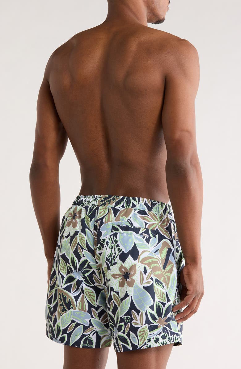 BOSS Calala Floral Print Board Shorts, Alternate, color, Navy