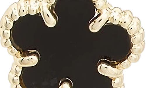 Juvell Onyx Clover Stud Earrings In Black
