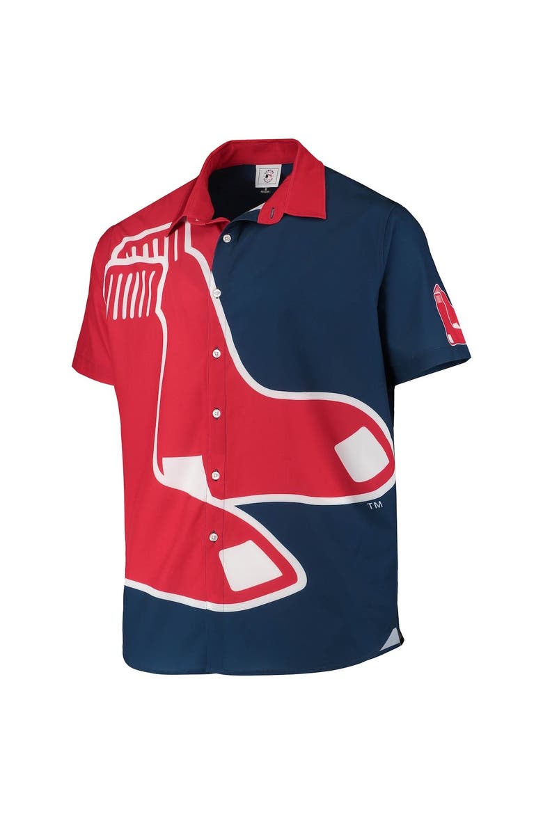 Men's Navy Boston Red Sox Big Logo Button-Up Shirt, Alternate, color, Navy