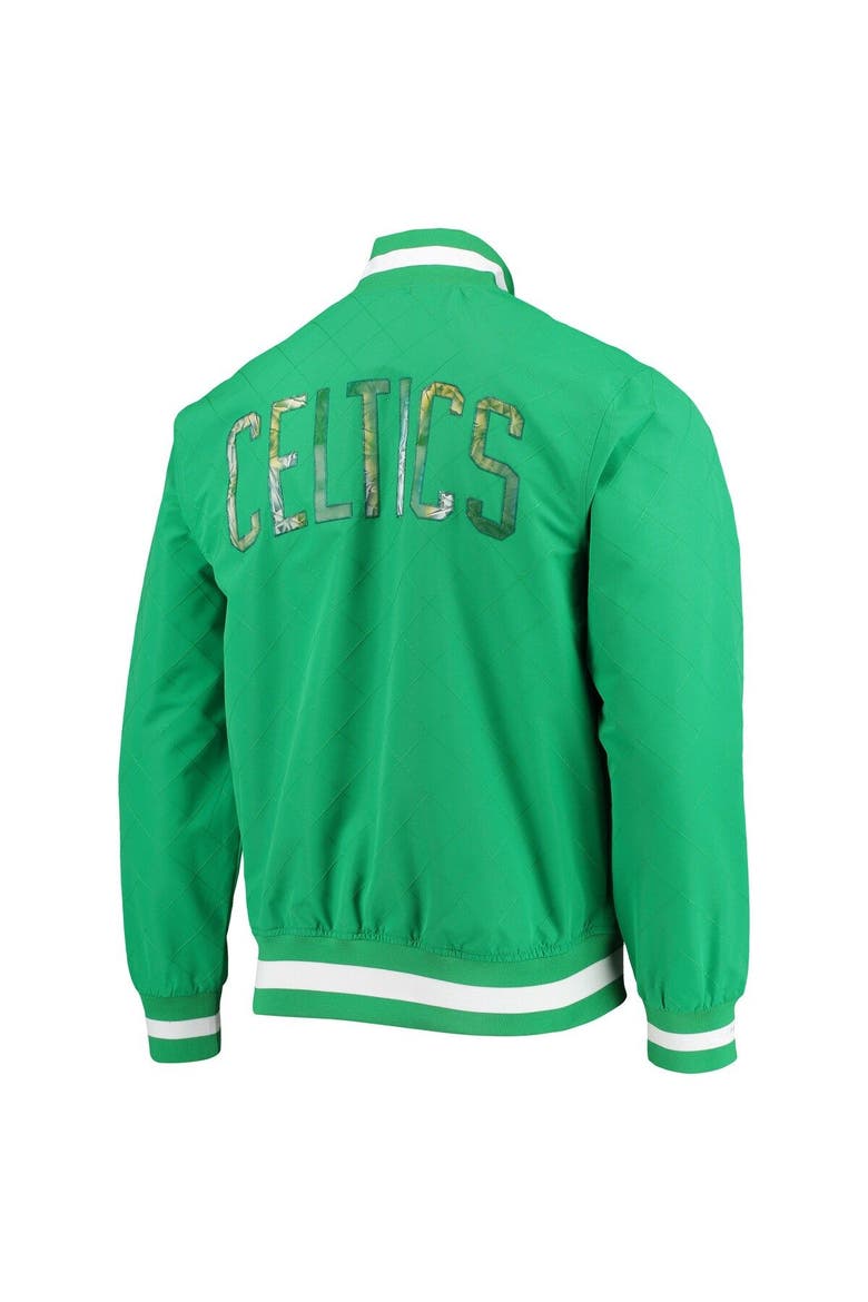 Men's Boston Celtics Kelly Green Mitchell & Ness Hardwood Classics 75th Anniversary Authentic Warmup Full-Snap Jacket, Alternate, color, Kelly Green