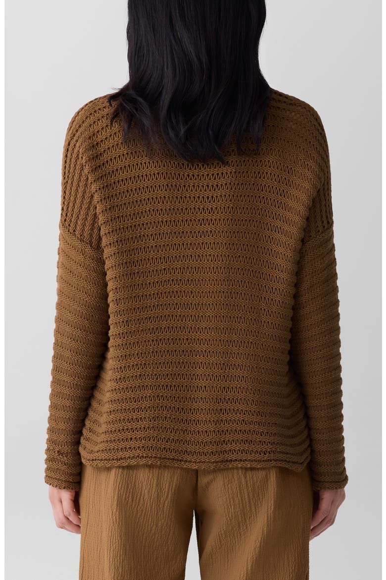 Crewneck Oversize Organic Cotton Sweater, Alternate, color, BRONZE