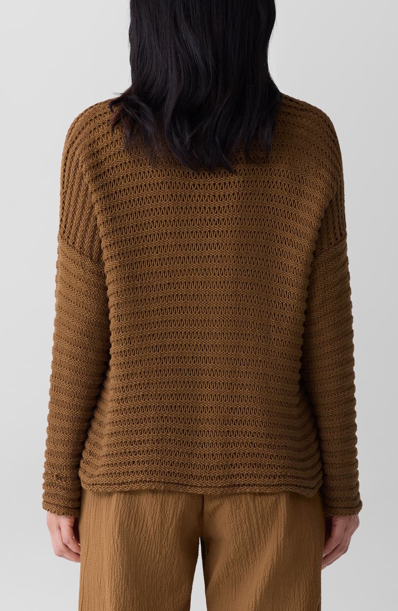 Eileen Fisher Crewneck Oversize Organic Cotton Sweater, Alternate, color, Bronze