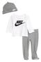 Logo Graphic Tee, Hat & Footed Pants Set
