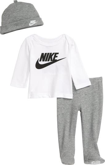Logo Graphic Tee, Hat & Footed Pants Set