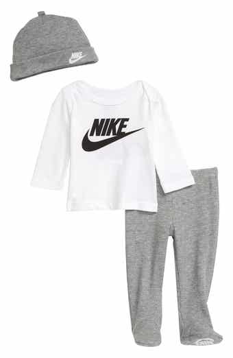 Nike Logo Graphic Tee, Hat & Footed Pants Set