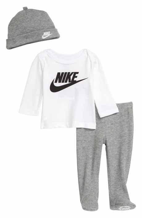 Nike Logo Graphic Tee, Hat & Footed Pants Set