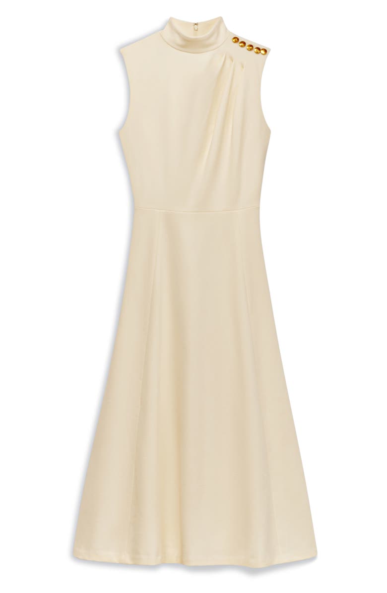 Donna Karan New York Mock Neck Sleeveless Midi A-Line Dress, Main, color,