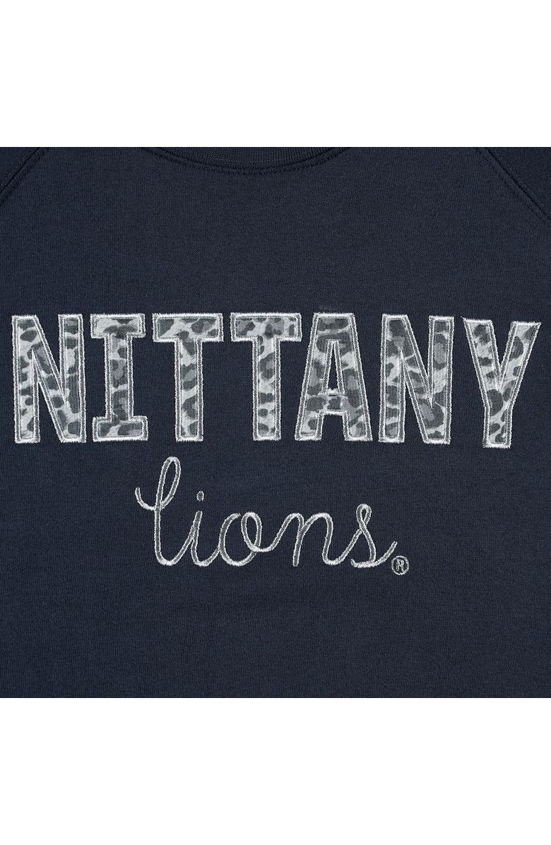 PRESSBOX Women's Pressbox Navy Penn State Nittany Lions Steamboat Animal Print Raglan Pullover Sweatshirt, Alternate, color, 