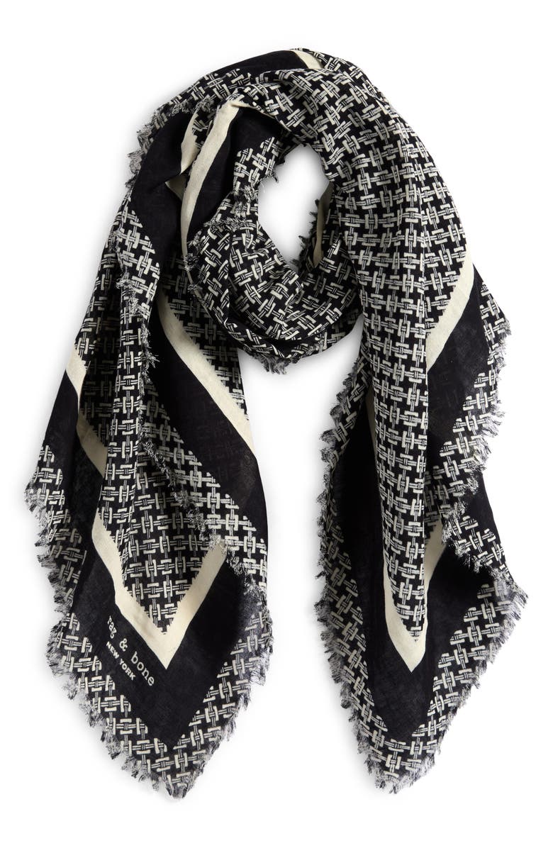 rag & bone Mira Print Scarf, Main, color,