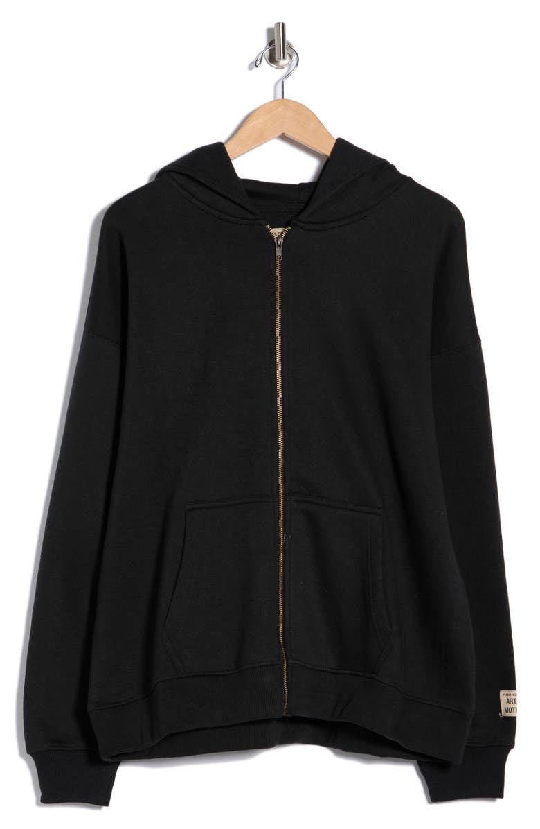 FLEECE FACTORY Heavyweight Fleece Full Zip Hoodie, Alternate, color, Washed Black