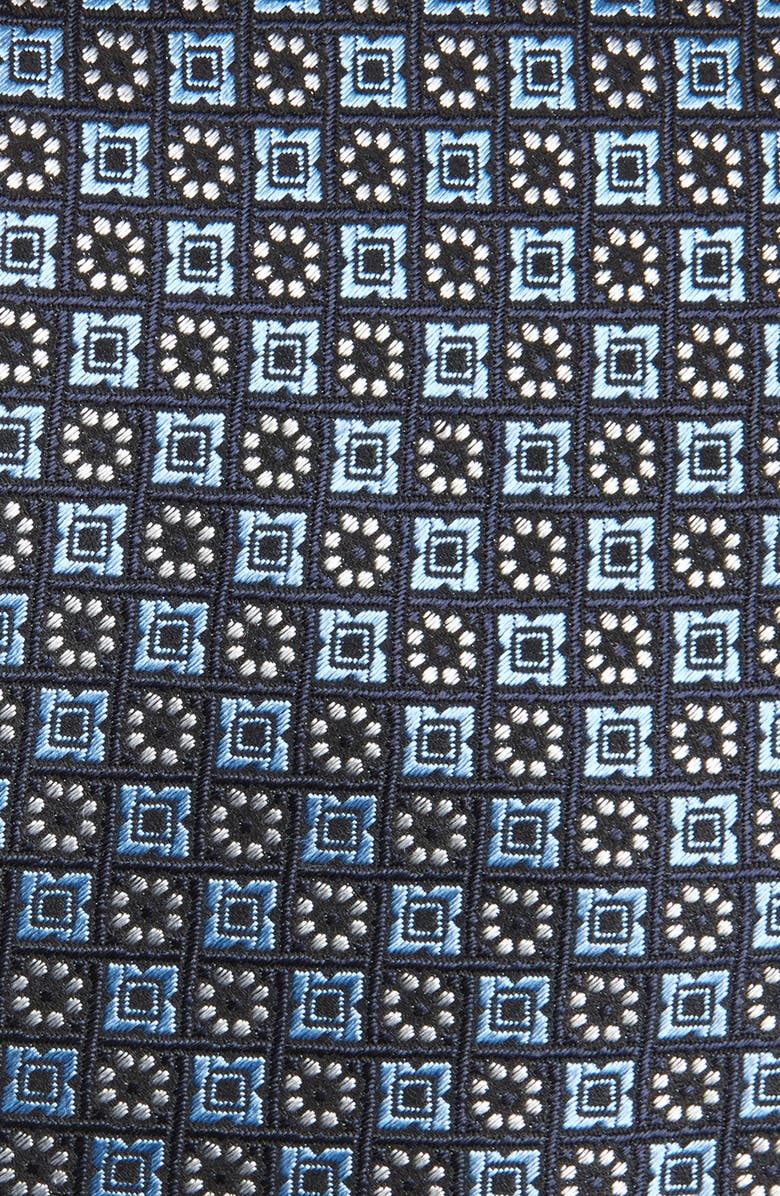 ZEGNA TIES Medallion Mulberry Silk Tie, Alternate, color, Blue