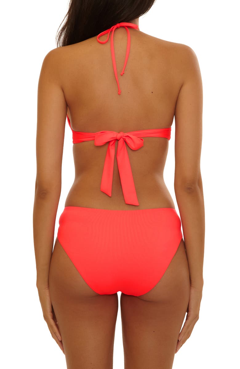 Becca Marble Canyon Halter Bikini Top, Alternate, color, Caliente