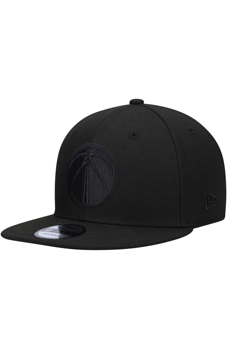 New Era Men's New Era Washington Wizards Black On Black 9FIFTY Snapback Hat, Main, color,