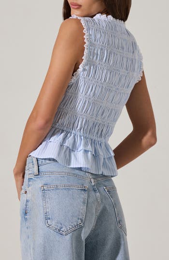 Tie Front Tiered Hem Top