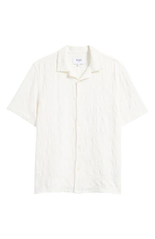 Wax London Didicot Geo Jacquard Cotton Camp Shirt In White