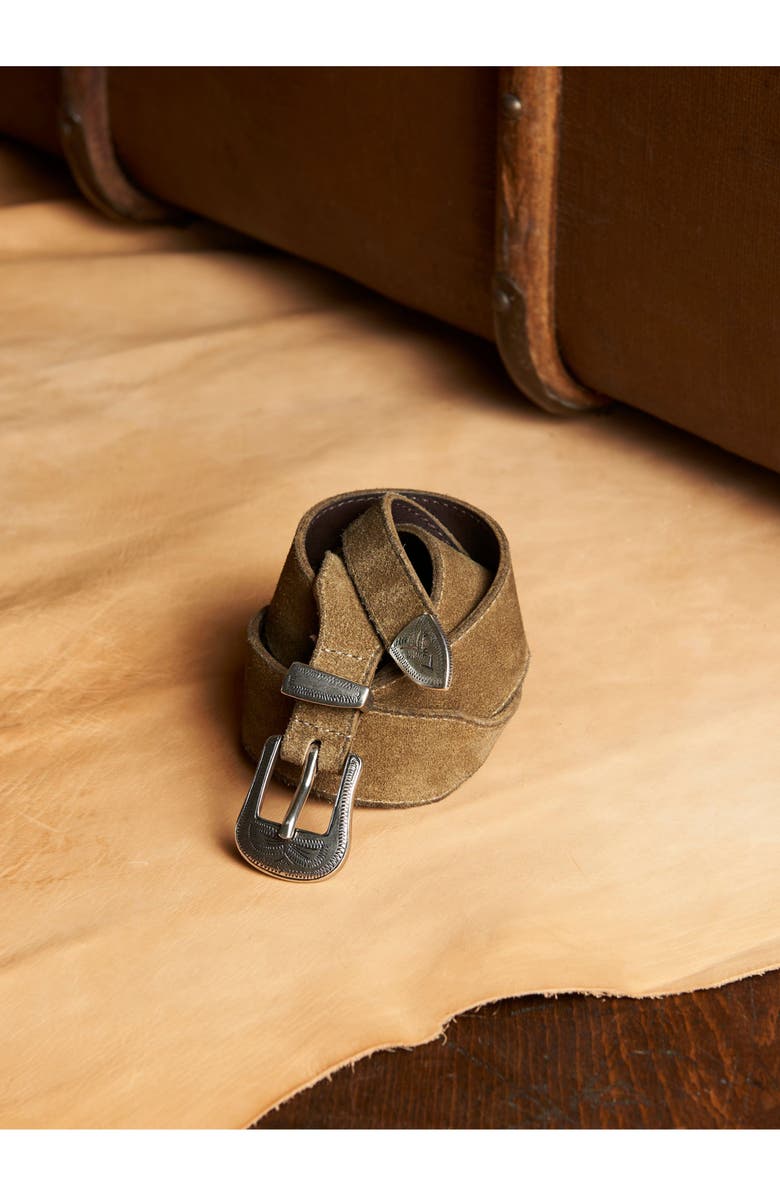 Fortela Denver Leather Belt, Main, color, Beige