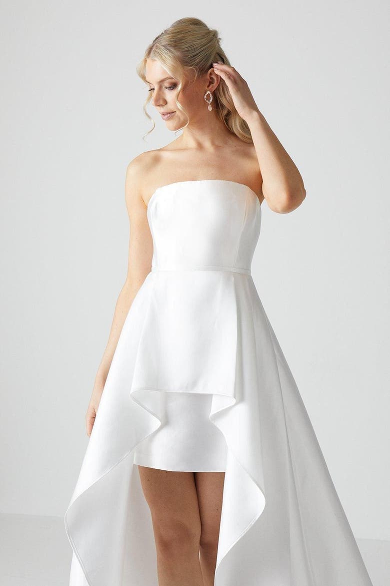 Bandeau Mini Wedding Dress, Alternate, color, Ivory