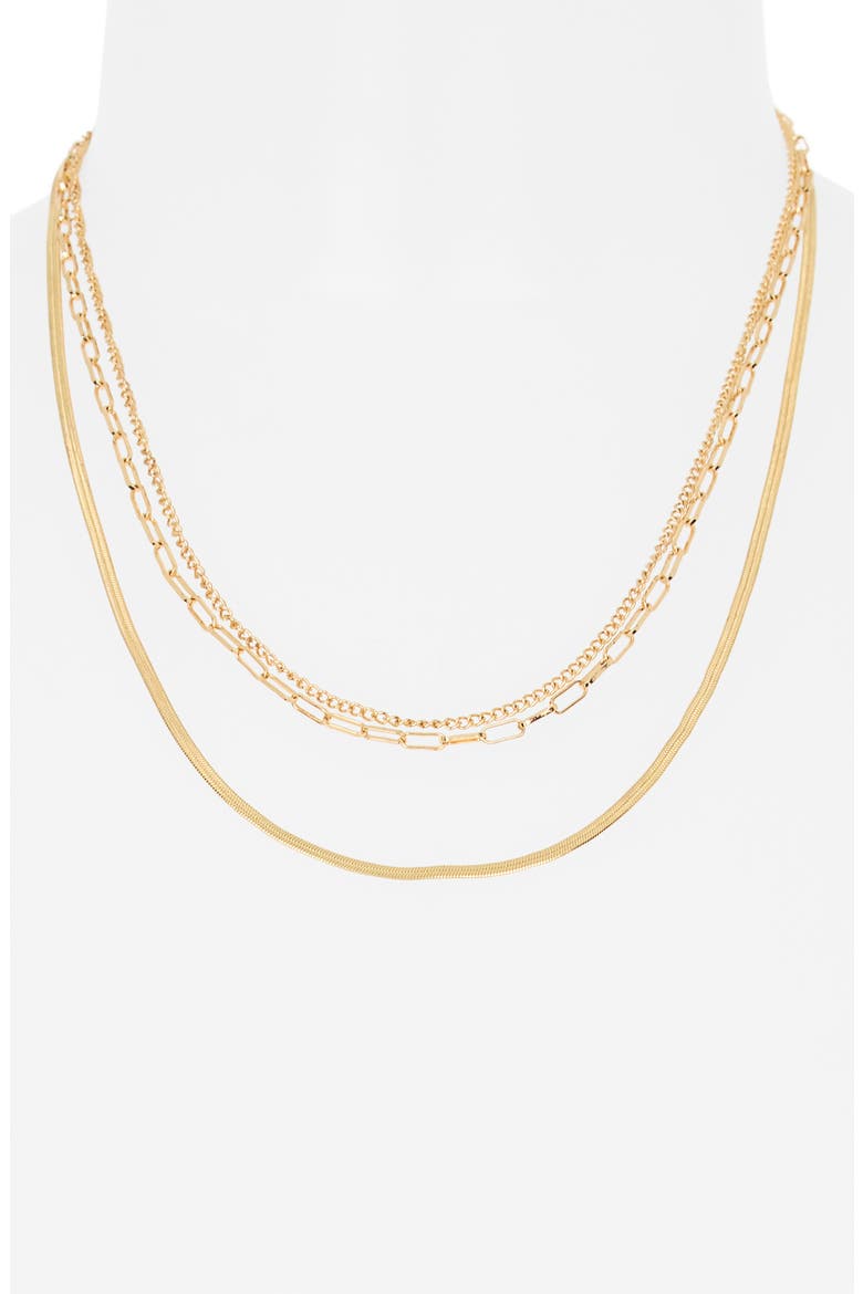 Gold Rush Layered Chain Necklace, Alternate, color, GOLD