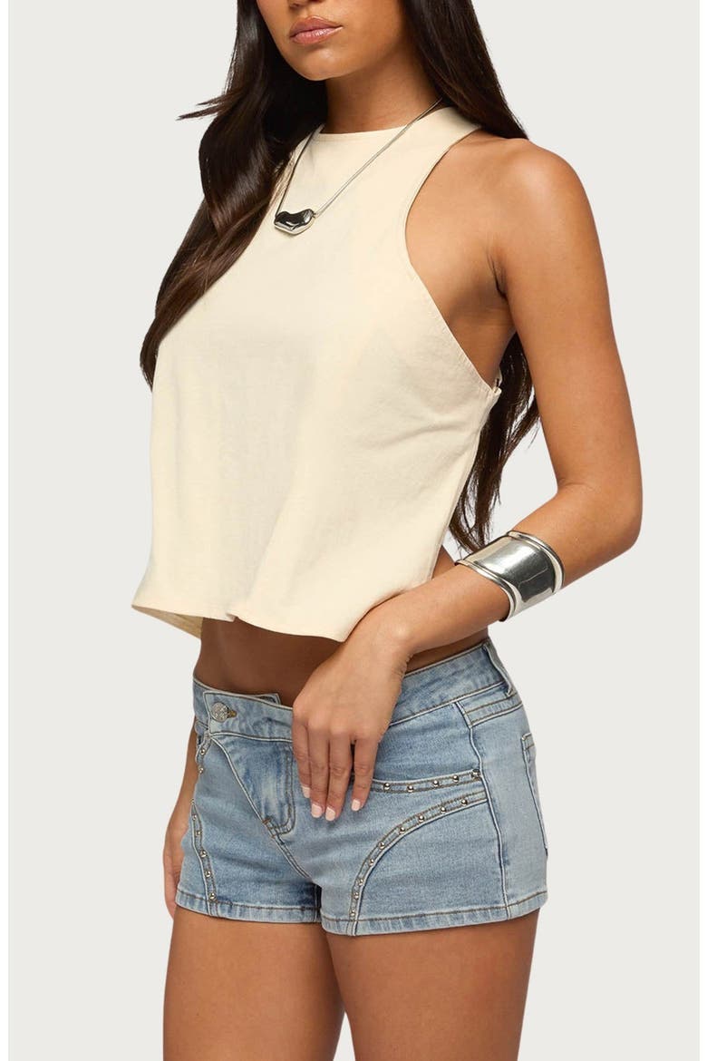 Nerida Crisscross Backless Top, Alternate, color, CREAM