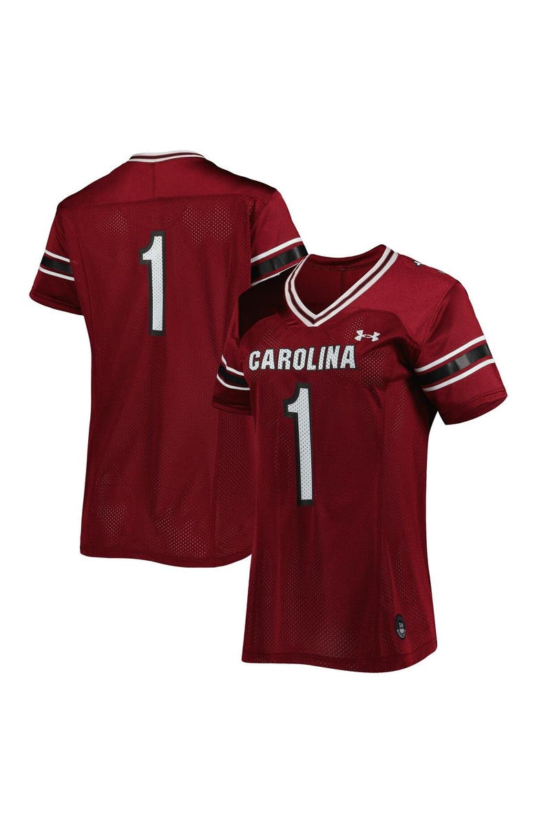 Under Armour Women's Under Armour #1 Garnet South Carolina Gamecocks Replica Team Football Jersey, Main, color, 