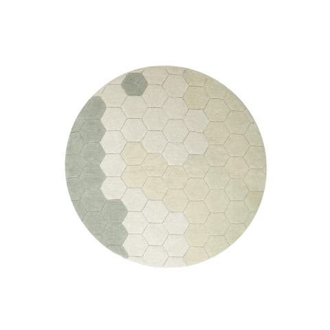 Washable Rug Round Honeycomb