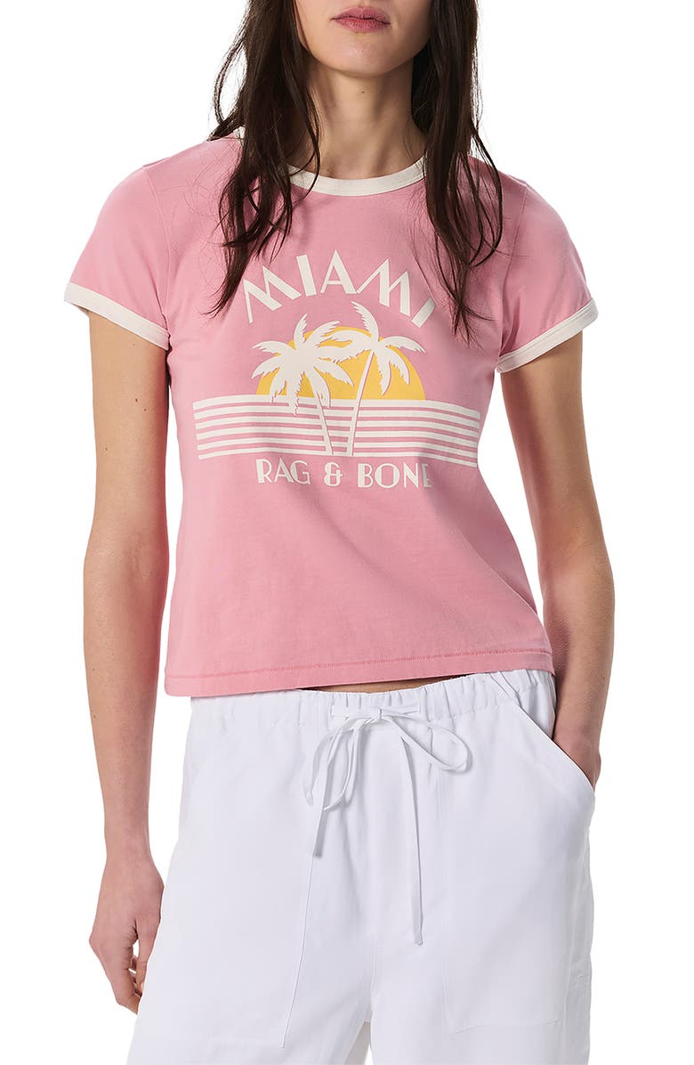 rag & bone Miami Cotton Graphic T-Shirt, Main, color, Blush