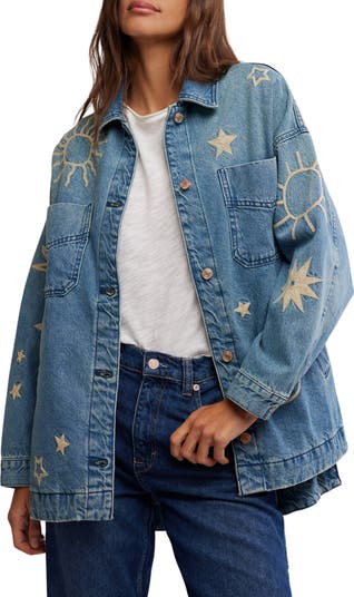 Free People Madison Embroidered Denim City Jacket | Nordstrom