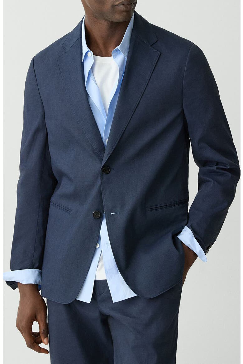 Clinton Navy Stretch Linen Blend Sport Coat, Main, color, ECLIPSE