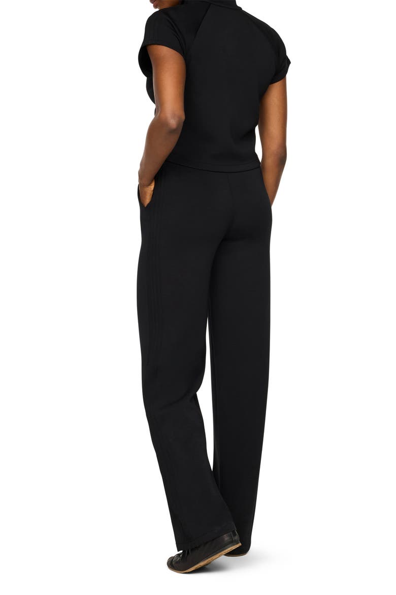 Pintuck Half Zip Jumpsuit, Alternate, color, VERY BLACK