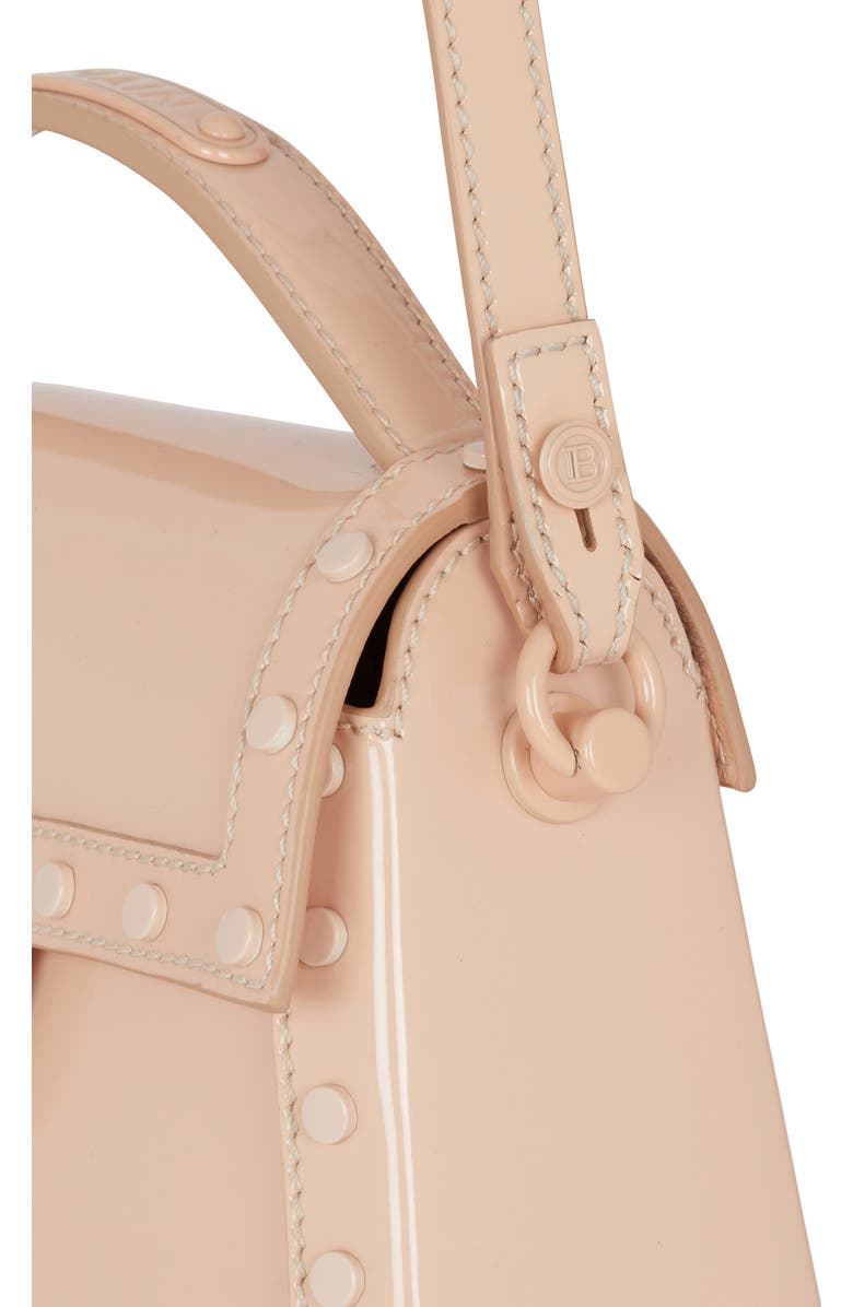 Balmain B-Buzz Dynasty Patent Leather Top Handle Bag, Alternate, color,