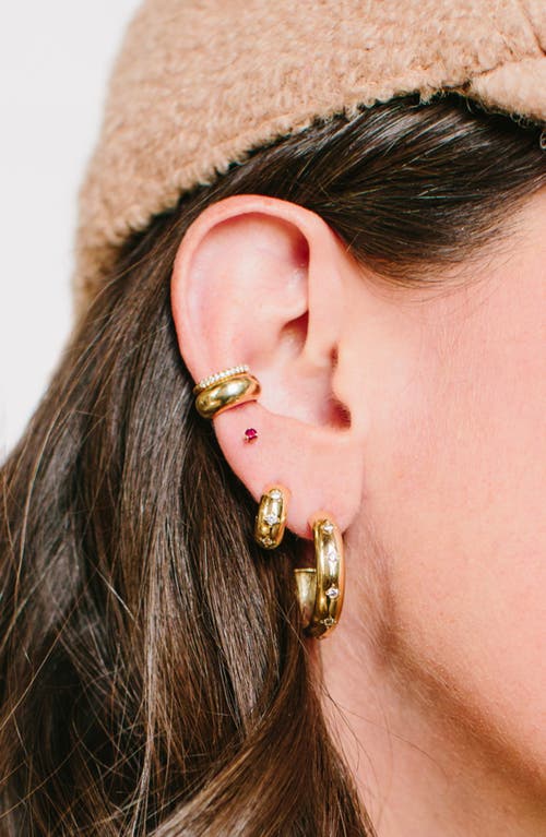 Zoë Chicco 14k Gold Stone Stud Earrings In Brown