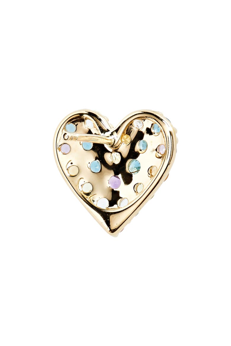 Pavé Heart Stud Earrings (Nordstrom Exclusive), Alternate, color, 14K YELLOW GOLD / MIX STONE