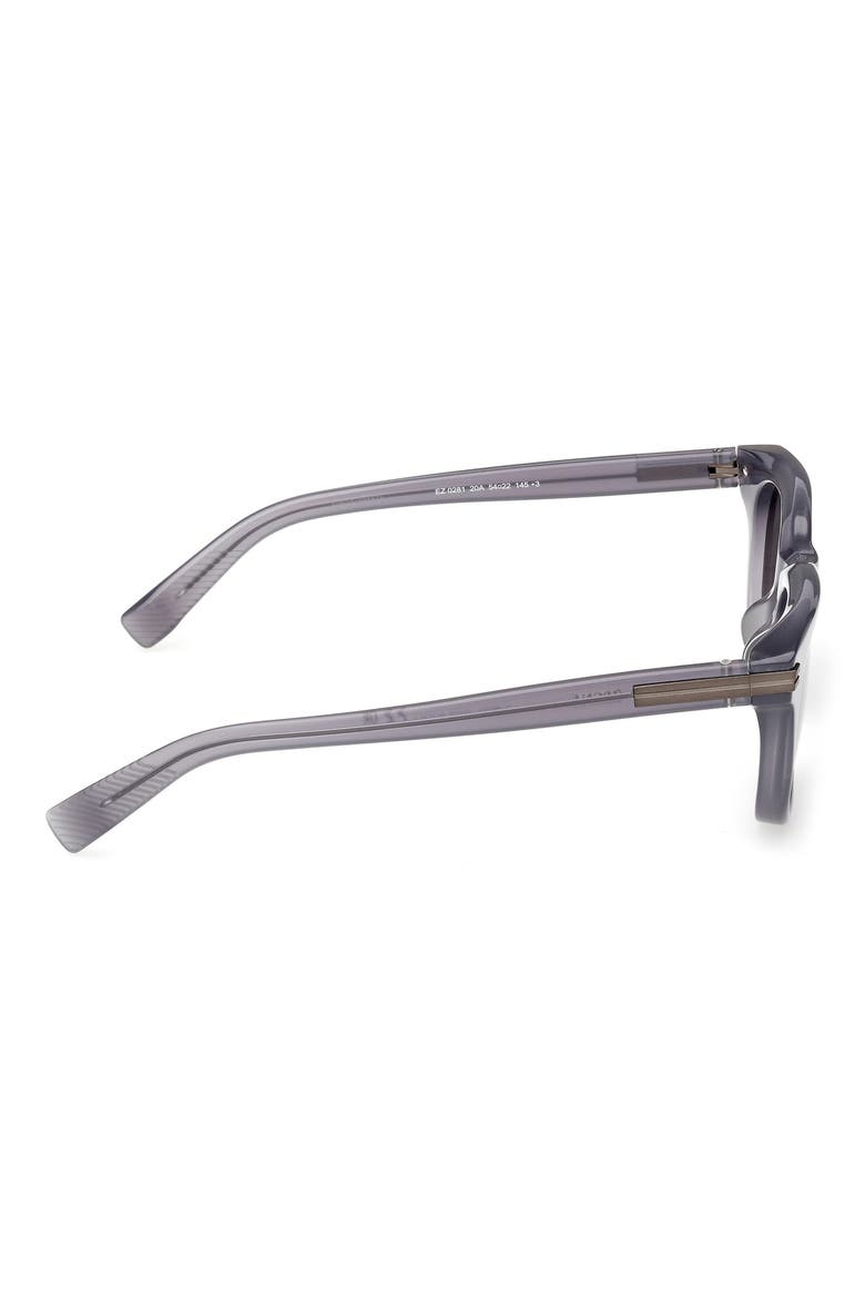 54mm Geometric Sunglasses, Alternate, color, GREY/ MATTE GREY METAL/ SMOKE