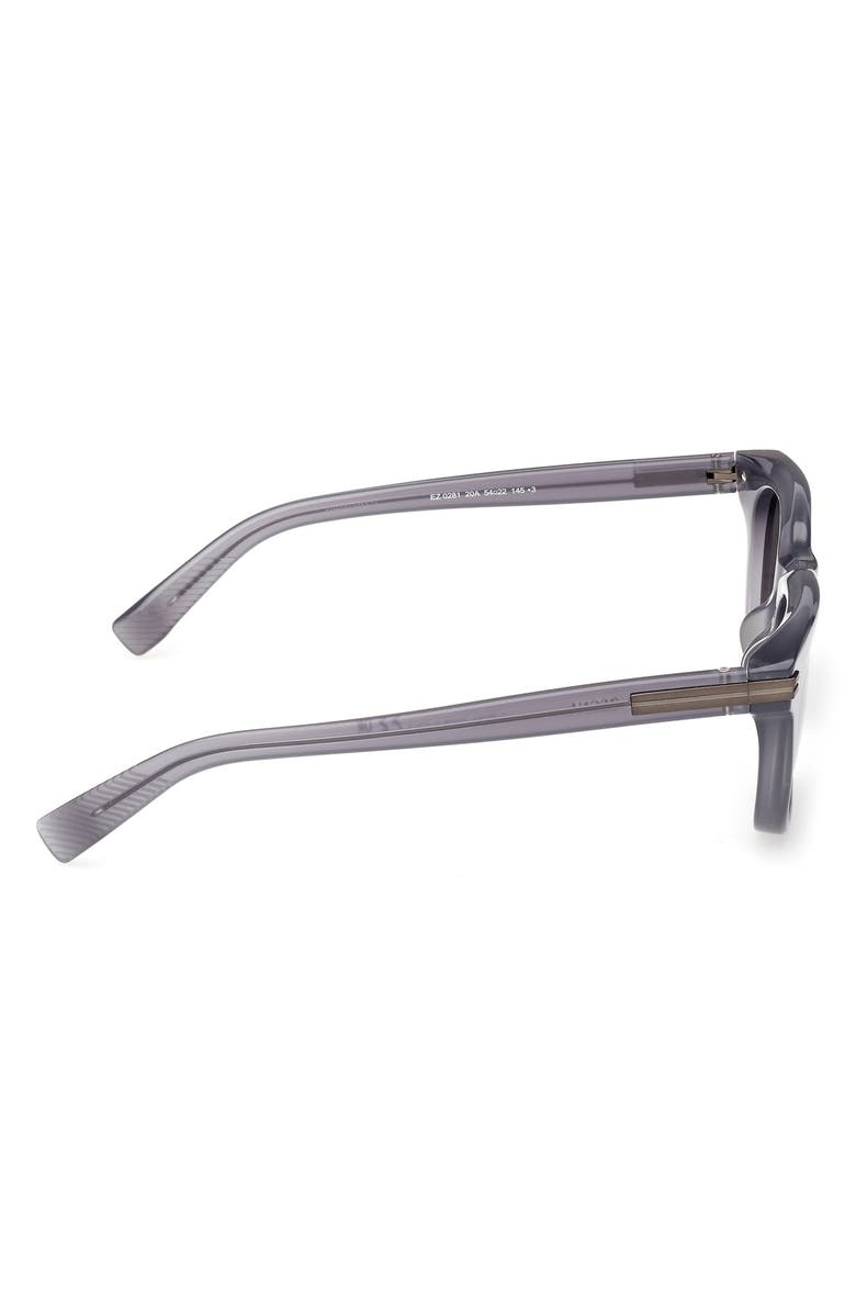 ZEGNA 54mm Geometric Sunglasses, Alternate, color, Grey/ Matte Grey Metal/ Smoke