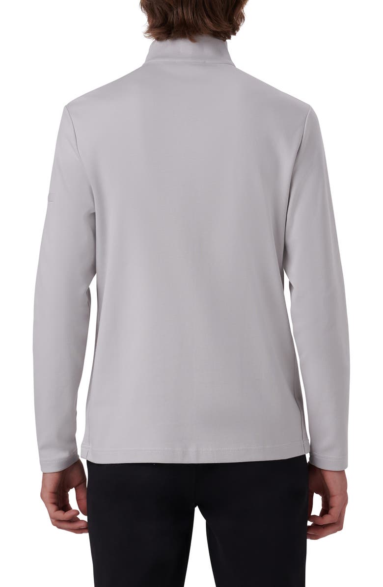 Bugatchi Quarter Zip Knit Pullover, Alternate, color, Platinum
