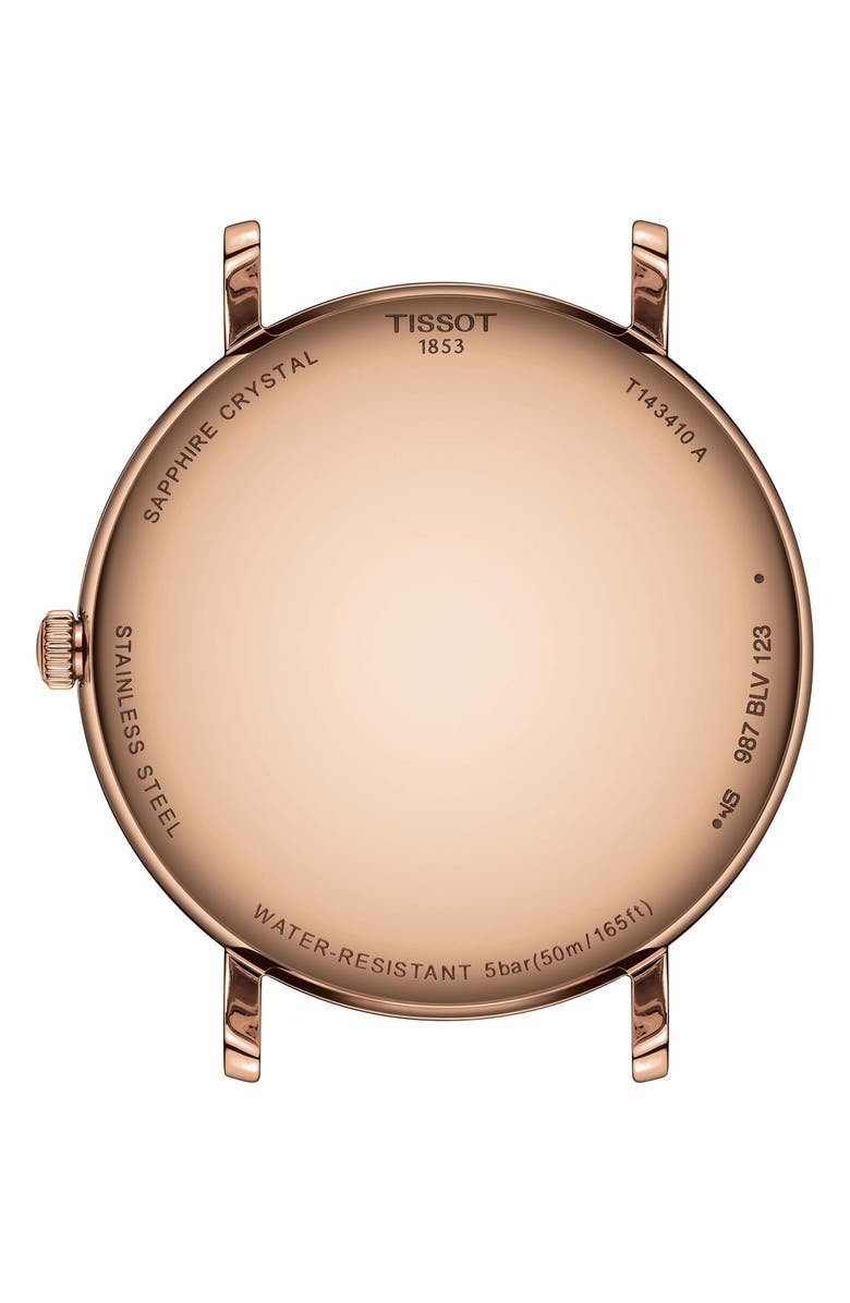 Tissot Everytime Leather Strap Watch, 40mm, Alternate, color, White