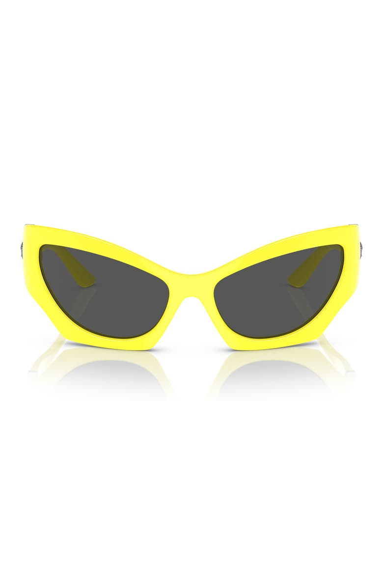 60mm Cat Eye Sunglasses, Main, color, YELLOW