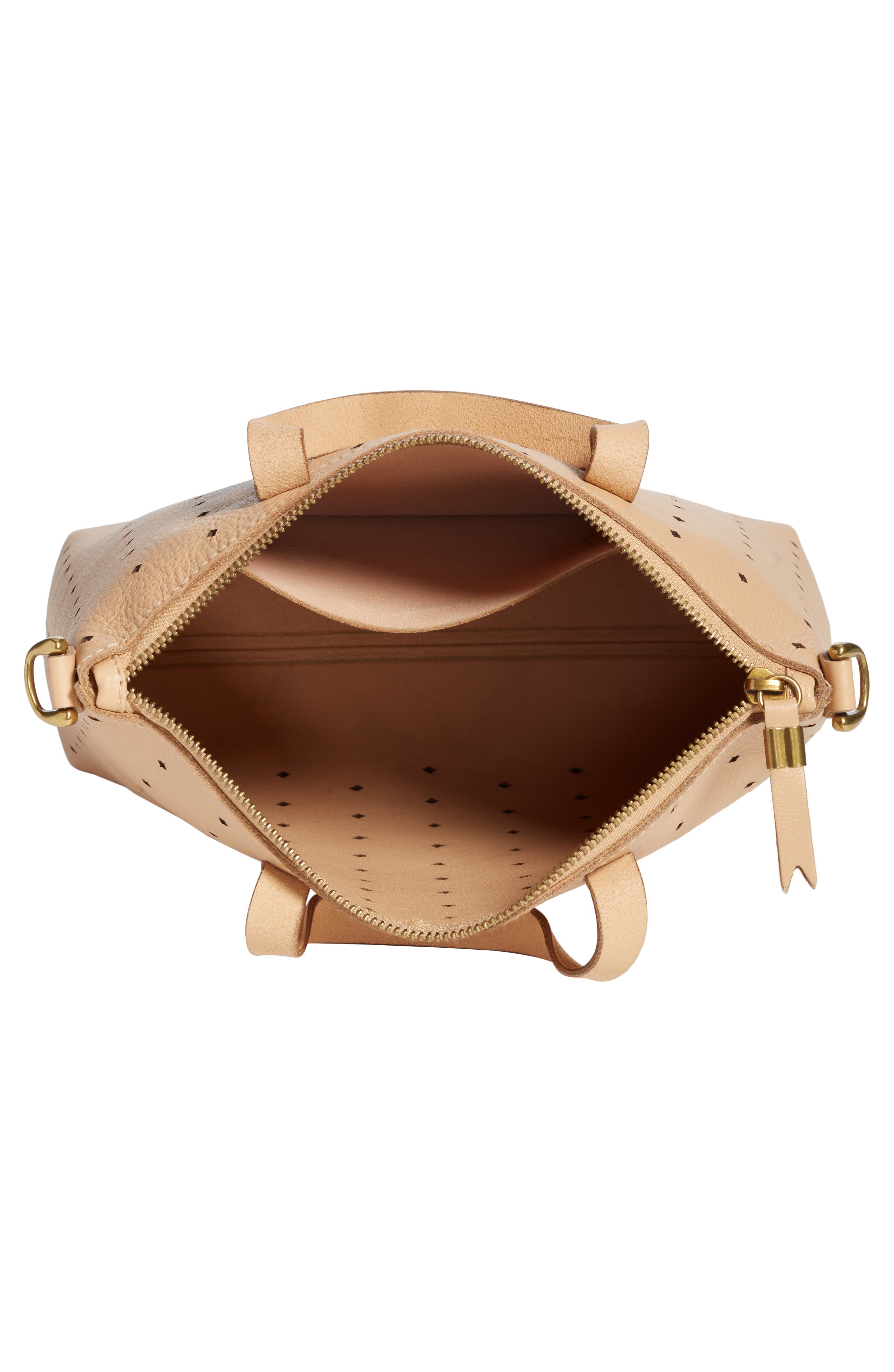 Madewell Mini Transport Perforated Leather Crossbody Bag, Alternate, color, 