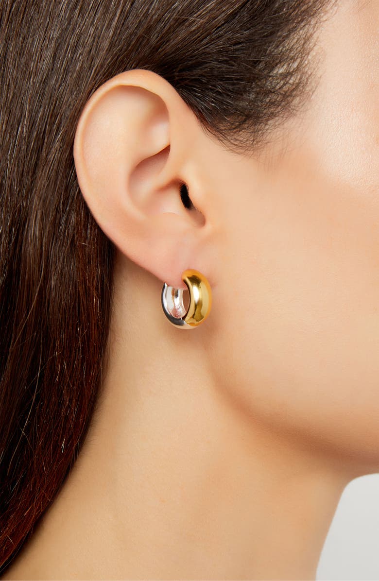 Argento Vivo Sterling Silver Argento Vivo Reversible Two-Tone Hoop Earrings, Alternate, color,