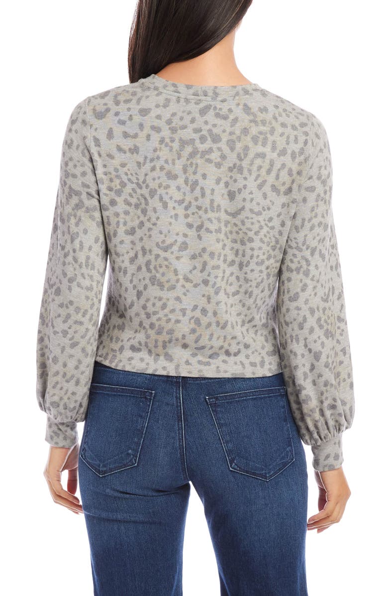 Karen Kane Drape Front Top, Alternate, color, Gray Cheetah
